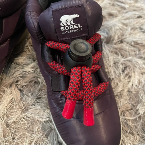 Sorel Out N About Puffy Lace Dark Plum Sneaker Boot - Picture 5 of 16